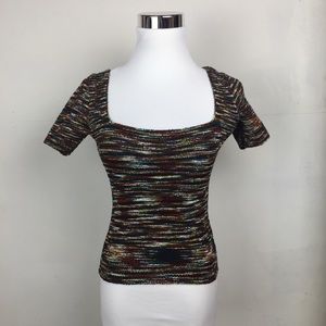 Bette Paige Stretch Knit Short Sleeve Sweater Top
